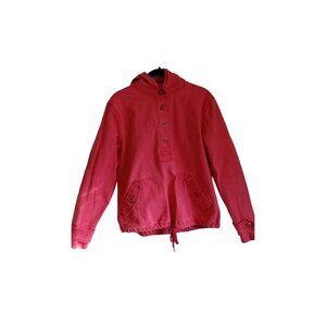 Cold Water creek adorable pink denim‎ hooded pull over jacket